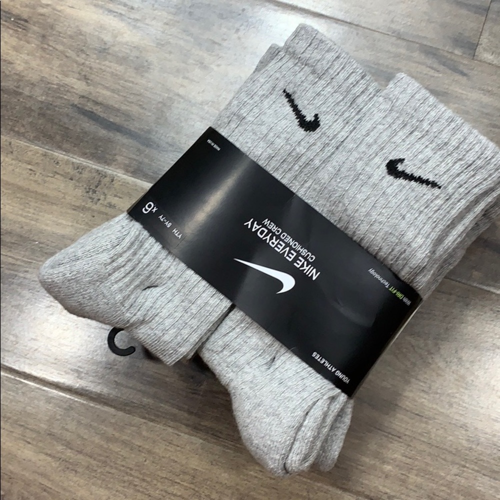 NIKE EVERYDAY CUSHIONED CREW 6 pairs SOCKS NWT - Picture 4 of 16